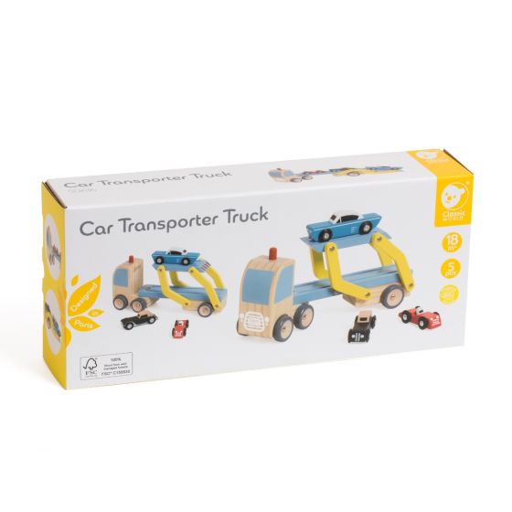 Classic World | Car Transporter Truck - Blue/Yellow