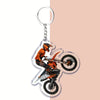 2D Flat - 8pcs 2D Flat Cool Motorcycle Off-Road Car Keychains