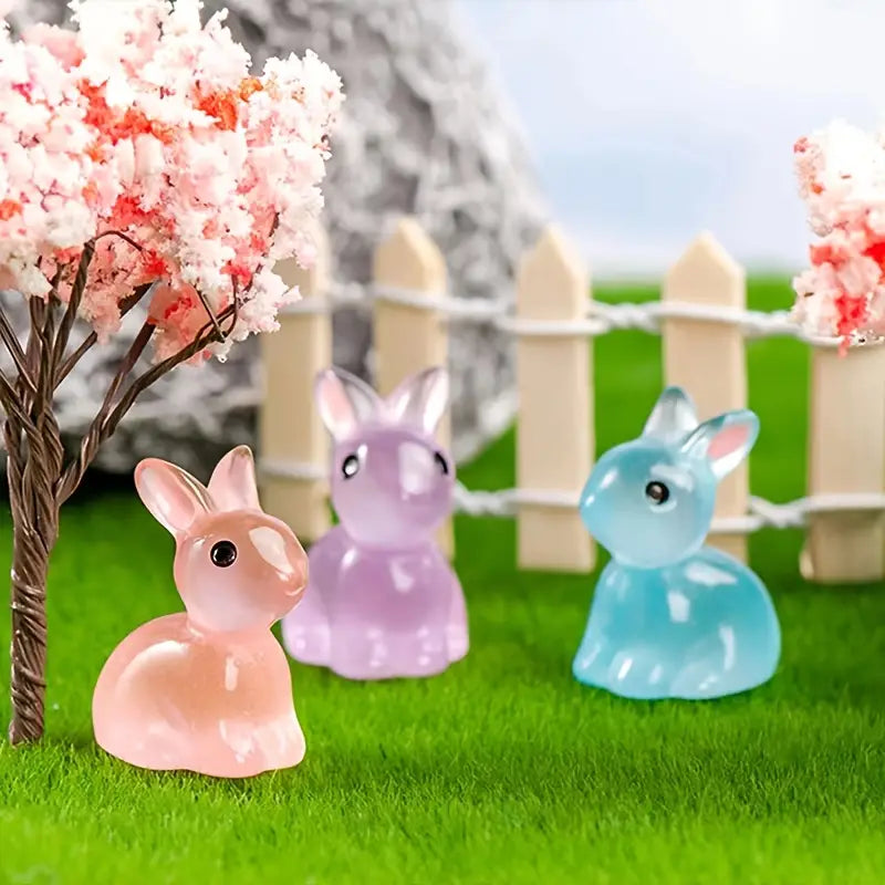 Cute Mini  Luminous Resin Bunnies - Asst