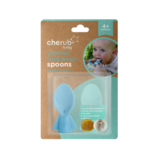 Universal Food Pouch Spoon 2PK Blue & Green