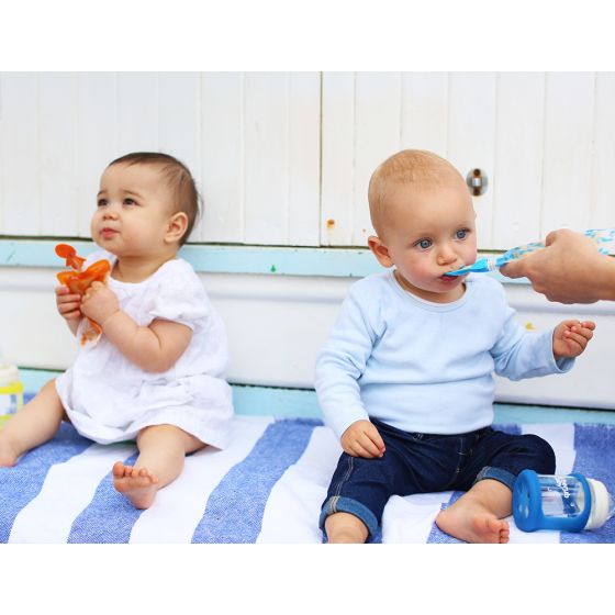 Universal Food Pouch Spoon 2PK Blue & Green