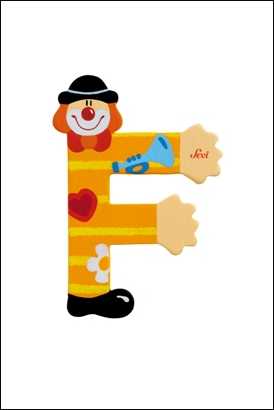 Wooden  Colourful Clown Letters A-Z Asst