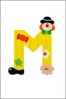 Wooden  Colourful Clown Letters A-Z Asst