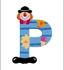 Wooden  Colourful Clown Letters A-Z Asst
