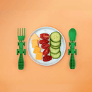 Constructive Eating |  Eating Tractor Cutlery Set 2pc – Green