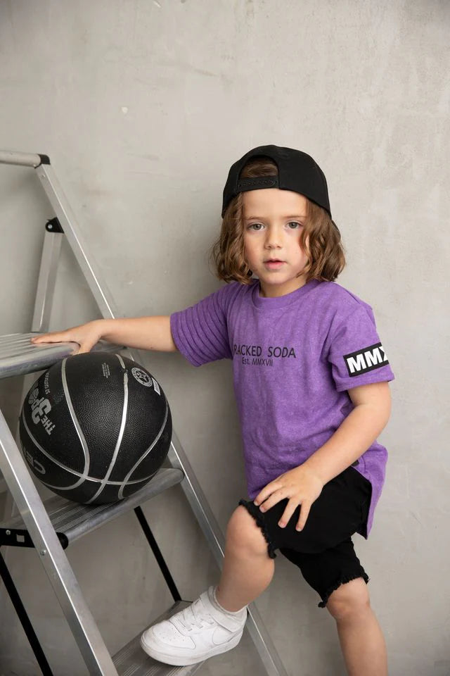 Cracked Soda | Lennox CS Mesh Tee 3-8yrs- Purple Wash