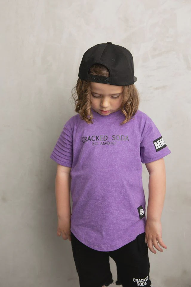 Cracked Soda | Lennox CS Mesh Tee 3-8yrs- Purple Wash