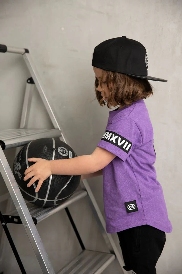 Cracked Soda | Lennox CS Mesh Tee 3-8yrs- Purple Wash