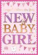 Congratulations on Your New Baby Girl   Card