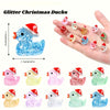 Mini Luminous Christmas Glitter Resin Ducks