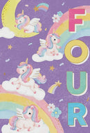 Deluxe Happy Birthday 4th Birthday - Unicorn