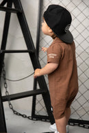 Cracked Soda | Dash Linen Romper - Mocha