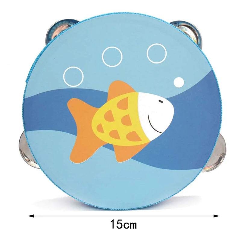 Wood Handheld Tambourines  15cm Fish