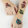 12pcs Glitter Temporary Tattoo Stickers, Cartoon Motorcycle Series