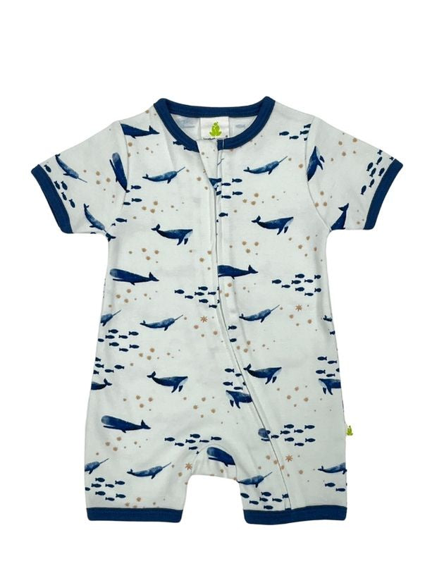 Imababy | Short Sleeve Zipsuit - Whale