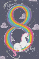 8-year-old girl's Unicorn birthday Card