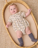 Quincy Mae | Collared Romper French Floral - Natural
