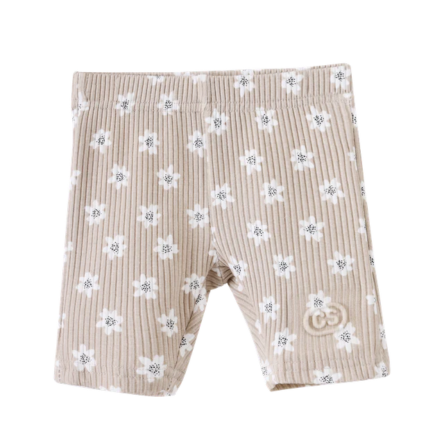 Cracked Soda | Ellie Embossed Shorts - Beige Print