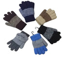 Childrens Fur Lined Velvet Knit Gloves - 13cm