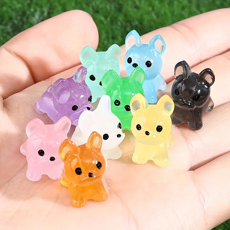 Cute Mini  Luminous Resin Bulldog