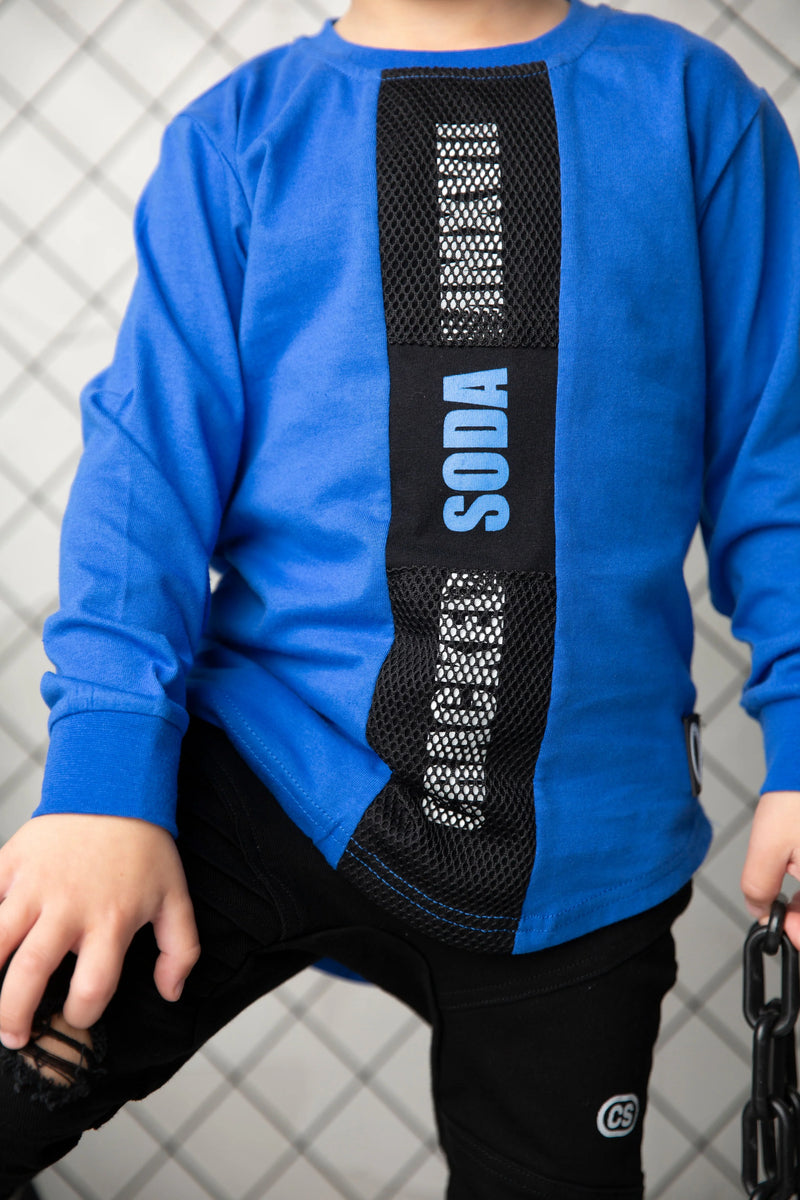 Cracked Soda | Harlan L/S Tee-Electric Blue