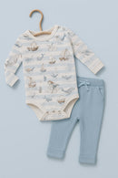 Confetti Kidz | Dusty Blue Ribbed Leggings