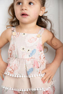 Cracked Soda | Naomi Bodysuit Layered Dress -  Beige