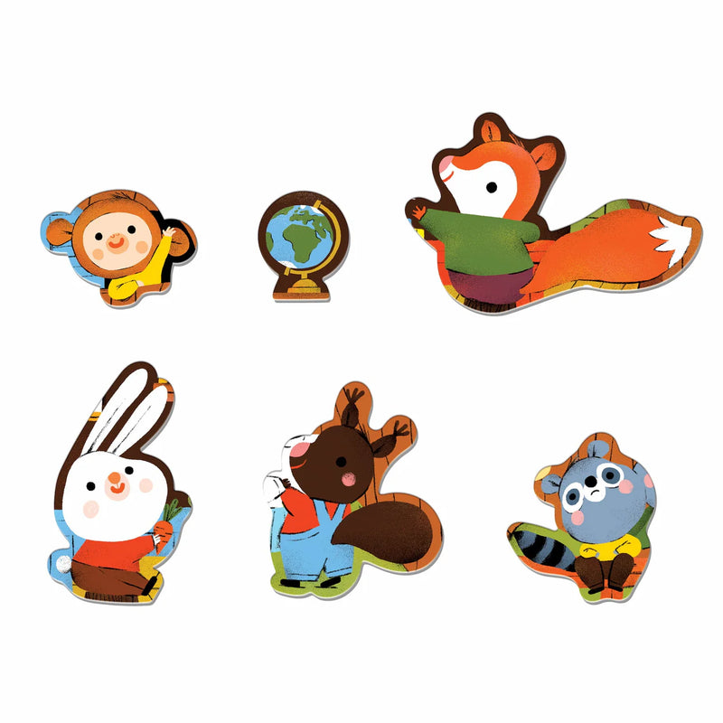 Mudpuppy | Forest School 25 Piece Floor Puzzle with Shaped Pieces