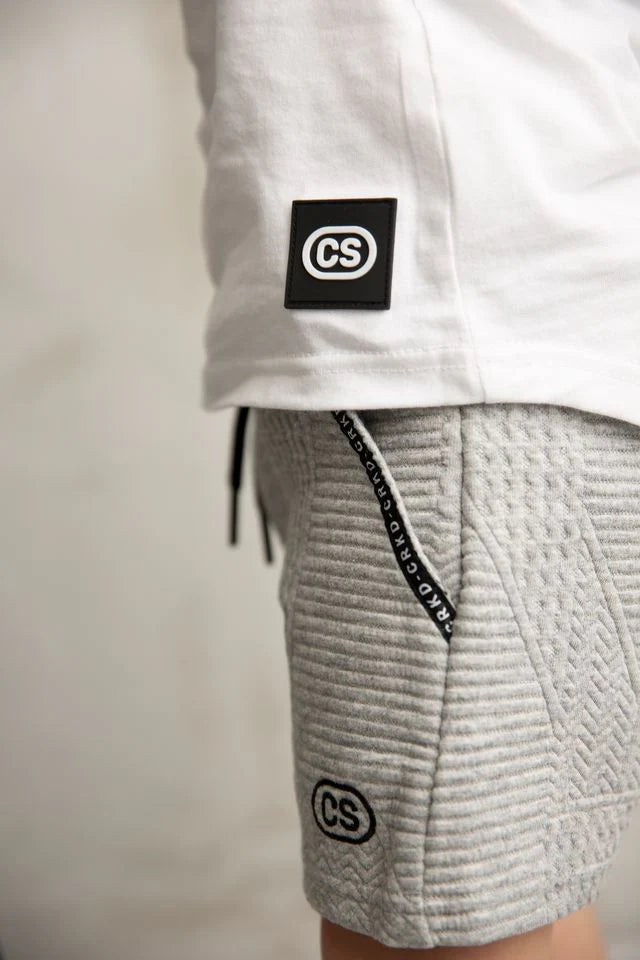 Cracked Soda | Ajax Textured Shorts Grey -Baby 00-2