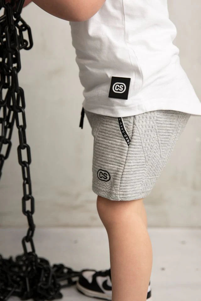 Cracked Soda | Ajax Textured Shorts Grey -Baby 00-2