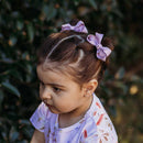 Snuggle Hunny Piggy Tail Bow Hair Clips - Soft Violet