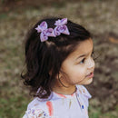 Snuggle Hunny Piggy Tail Bow Hair Clips - Soft Violet