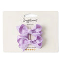 Snuggle Hunny Piggy Tail Bow Hair Clips - Soft Violet