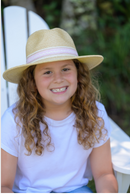 Hat - Hattie Panama Pink White Stripe 6-12yrs
