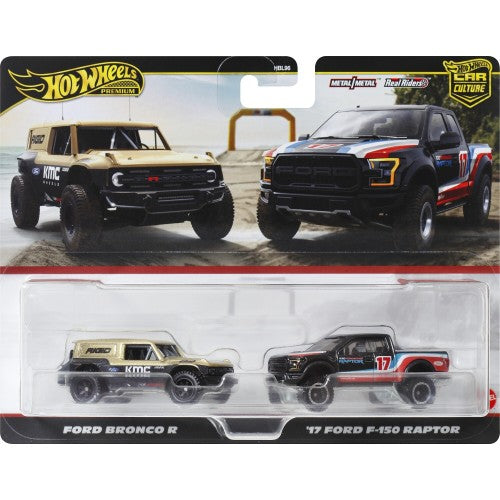 Hot Wheels Premium 2 Pack FORD BRONCO R ’17 FORD F-150 RAPTOR