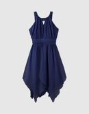 Designer Kidz | Angelene Panelled Dress-Navy