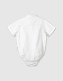 Designer Kidz | Leo S/S Button Romper-Ivory
