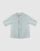 Designer Kidz | Luca L/S Button Shirt-Green