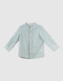 Designer Kidz | Luca L/S Button Shirt-Green