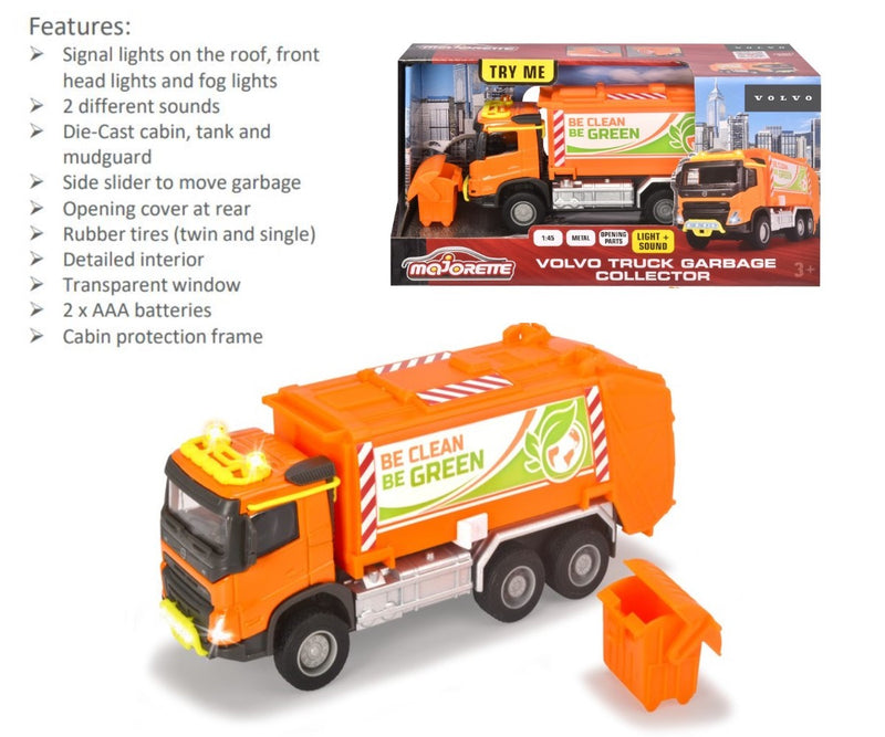 Majorette 1:45 Volvo FMX Garbage Truck