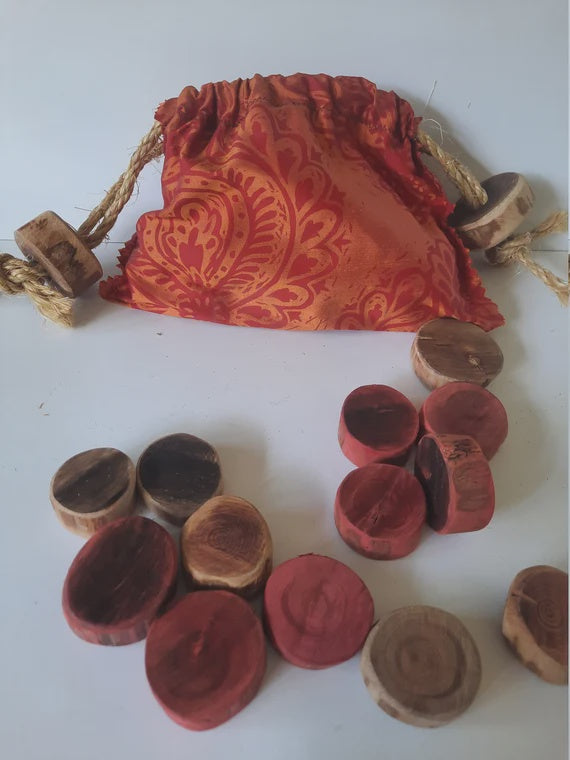 Hand -made Manuka checkers RRP $59.99 (28 pieces)
