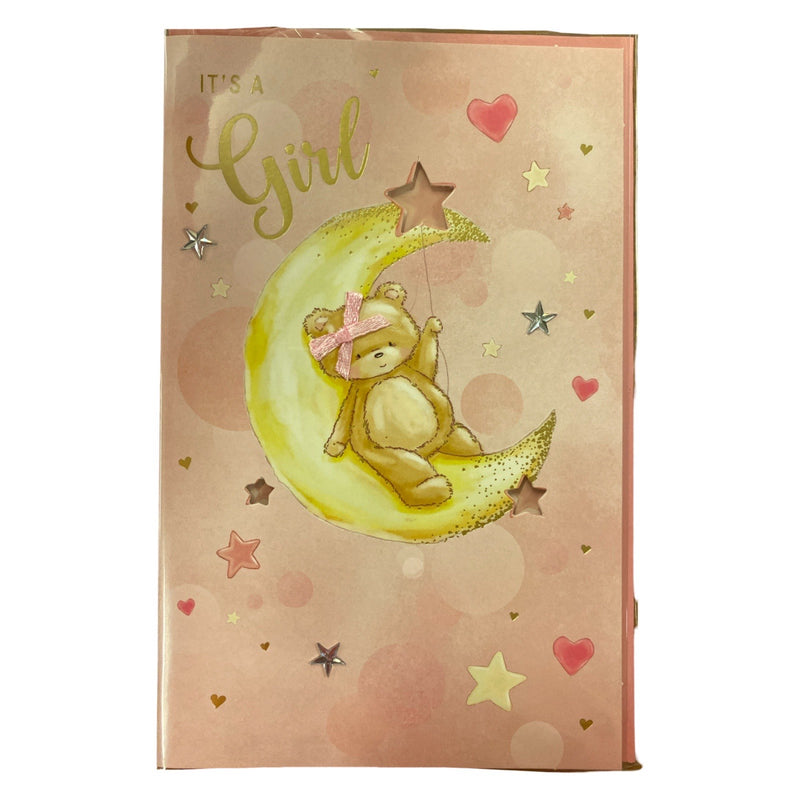 It's A girl baby girl card Deluxe