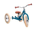 Blue Matt Vintage Trybike, Cream Tyres and black ring (3 wheel)