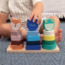 Milan | Animal Towers stacking wooden educational toy