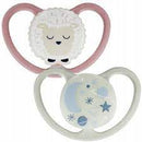 NUK - Space Night Silicone Soother 6-18m 2pc - Fox & Firefly