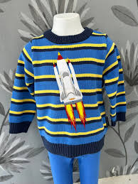 Korango | Little Boys Rocket Applique Knit Jumper