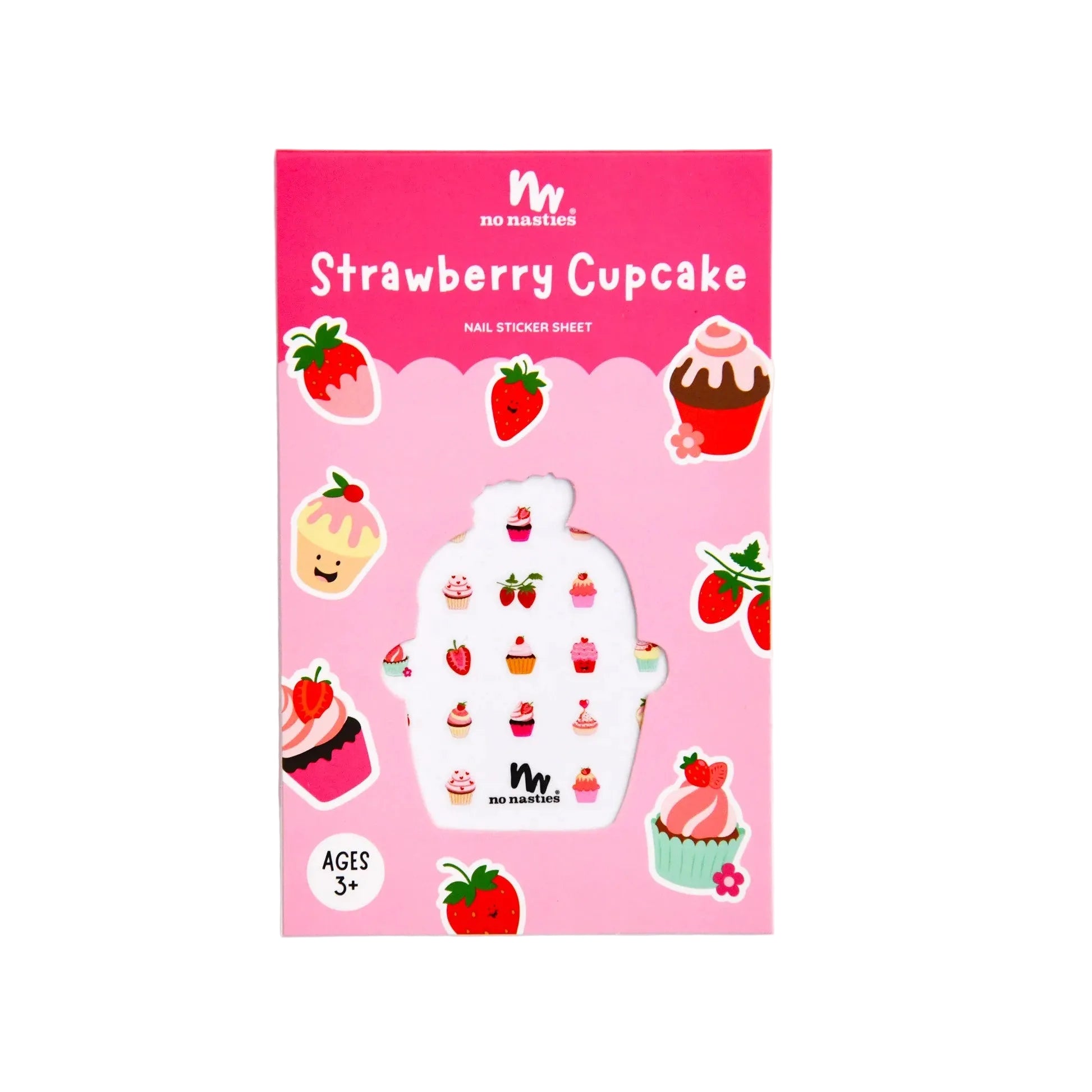 No Nasties | Strawberry Cupcake Nail Stickers