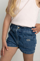 Cracked Soda Indigo Denim Detail Shorts blue 3-8