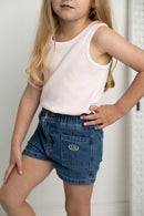 Cracked Soda Indigo Denim Detail Shorts blue 3-8