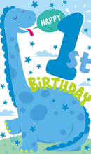 Happy 1st Birthday Card - Dino